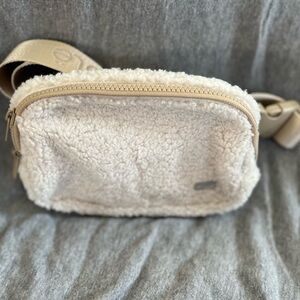 Cream Sherpa Crossbody Bag